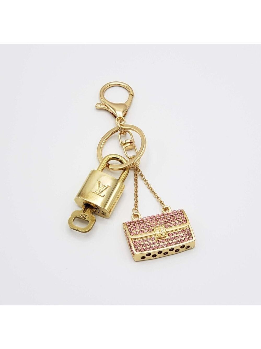 100% Auth Louis Vuitton Lock & Key with unbranded Bagcharm, Keycharm, Keychain
